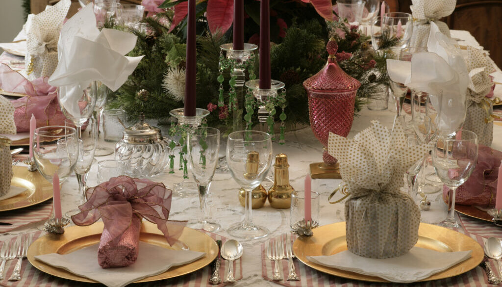 Formal table settings arranged aesthetically