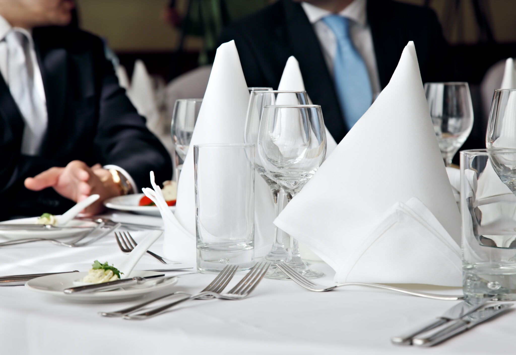 Closeup shot of tissues on the dining table